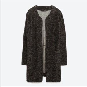 💕x2HP💕Zara sweater cardigan with leather trim